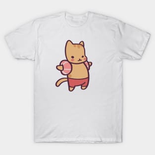 Silly Kawaii Cat Ready To Take A Swim T-Shirt